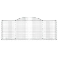 Set 4 cestini per gabbioni recinzione a gabbia muro di contenimento ad arco 300 x 50 x 100/120 cm ferro zincato Argento 02_0041464