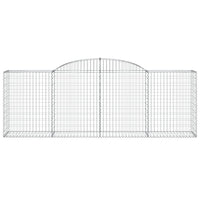 Gabbione cesti ad arco muro di contenimento gabbia recinzione 10 pz 300 x 50 x 100/120 cm ferro zincato Argento 02_0040262