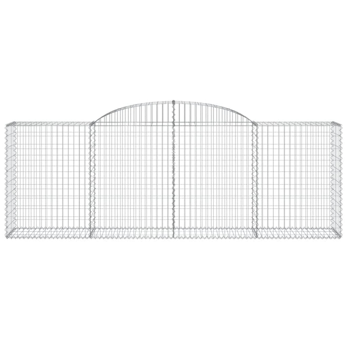 Gabbione cesti ad arco muro di contenimento gabbia recinzione 11 pz 300 x 50 x 100/120 cm ferro zincato Argento 02_0040345