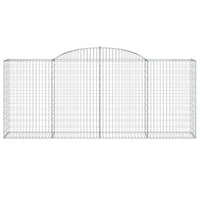 Gabbione cesti ad arco muro di contenimento gabbia recinzione 5 pz 300 x 50 x 120/140 cm ferro zincato Argento 02_0040912