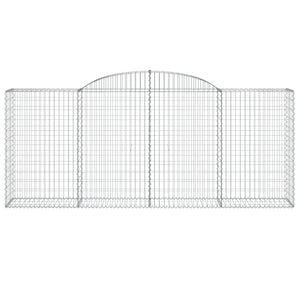 Gabbione cesti ad arco muro di contenimento gabbia recinzione 10 pz 300 x 50 x 120/140 cm ferro zincato Argento 02_0040263