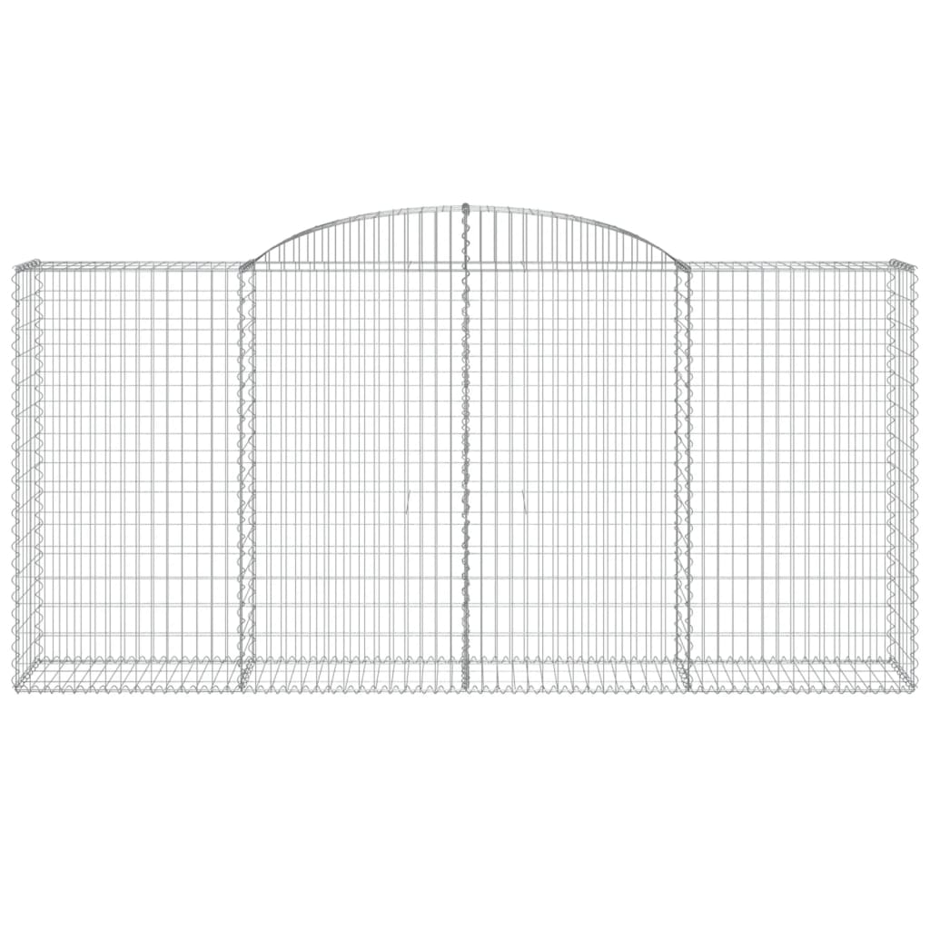 Set 2 cestini per gabbioni recinzione a gabbia muro di contenimento ad arco 300 x 50 x 140/160 cm ferro zincato Argento 02_0041375