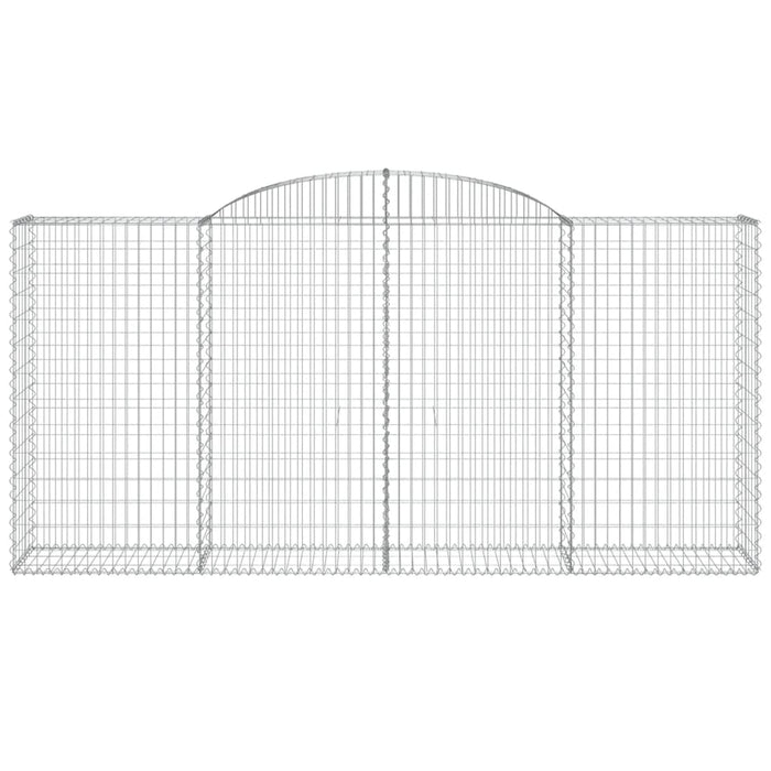 Set 2 cestini per gabbioni recinzione a gabbia muro di contenimento ad arco 300 x 50 x 140/160 cm ferro zincato Argento 02_0041375