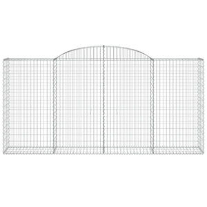 Set 8 cestini per gabbioni recinzione a gabbia muro di contenimento ad arco 300 x 50 x 140/160 cm ferro zincato Argento 02_0041196