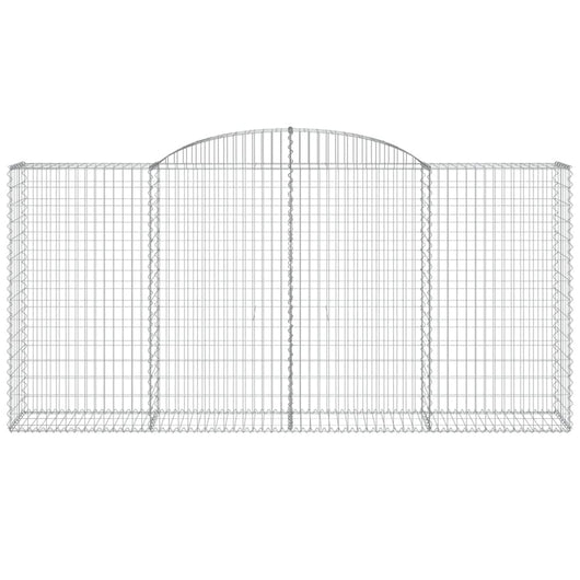 Gabbione cesti ad arco muro di contenimento gabbia recinzione 15 pz 300 x 50 x 140/160 cm ferro zincato Argento 02_0040436