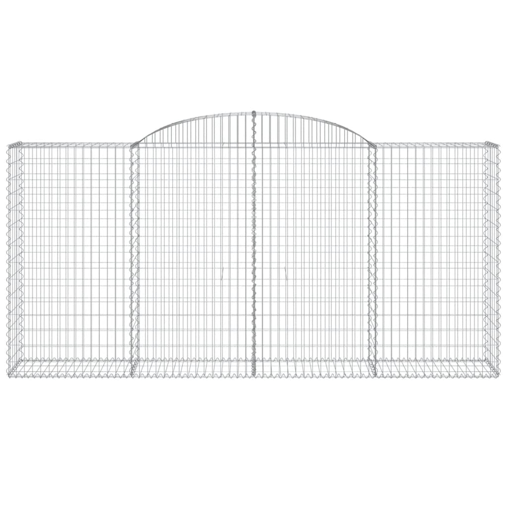 Gabbione cesti ad arco muro di contenimento gabbia recinzione 25 pz 300 x 50 x 140/160 cm ferro zincato Argento 02_0040695