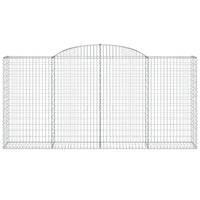 Gabbione cesti ad arco muro di contenimento gabbia recinzione 25 pz 300 x 50 x 140/160 cm ferro zincato Argento 02_0040695