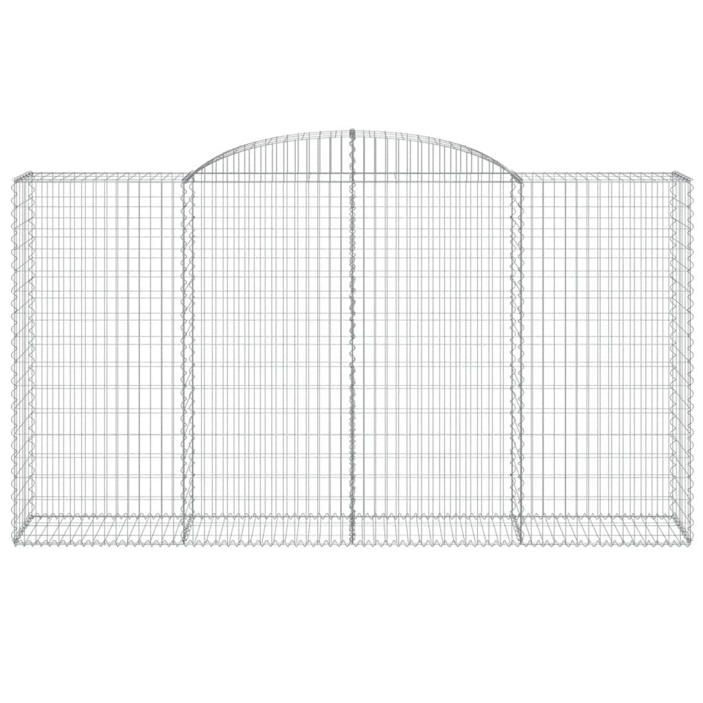 Set 4 cestini per gabbioni recinzione a gabbia muro di contenimento ad arco 300 x 50 x 160/180 cm ferro zincato Argento 02_0041467