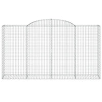 Set 4 cestini per gabbioni recinzione a gabbia muro di contenimento ad arco 300 x 50 x 160/180 cm ferro zincato Argento 02_0041467