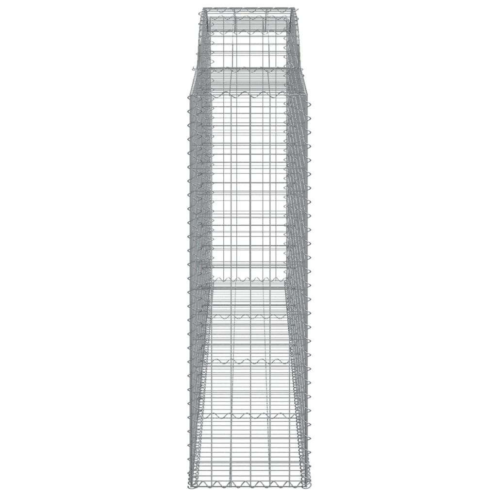 Set 4 cestini per gabbioni recinzione a gabbia muro di contenimento ad arco 300 x 50 x 160/180 cm ferro zincato Argento 02_0041467