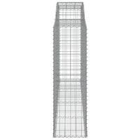 Set 4 cestini per gabbioni recinzione a gabbia muro di contenimento ad arco 300 x 50 x 160/180 cm ferro zincato Argento 02_0041467