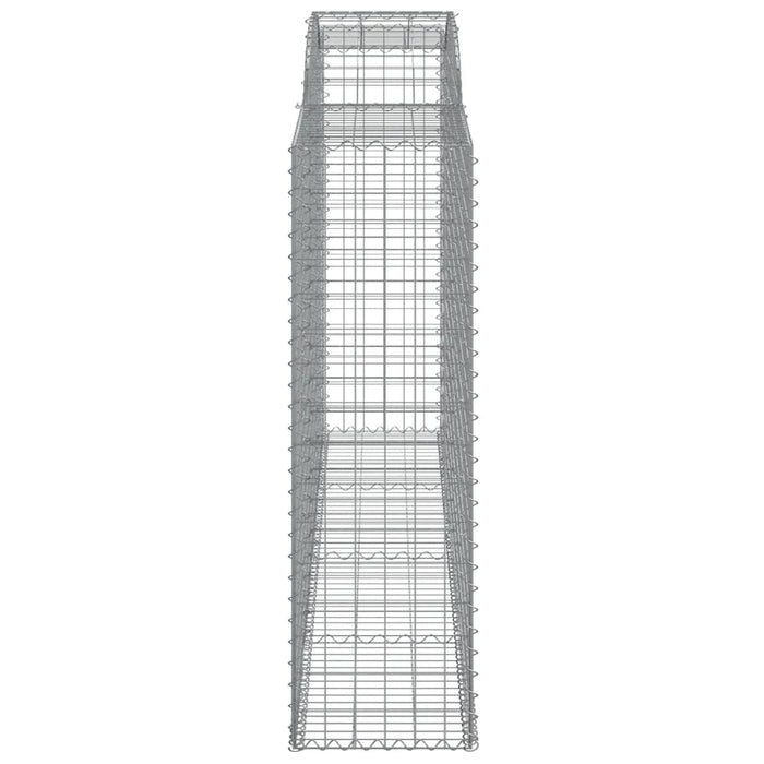 Set 4 cestini per gabbioni recinzione a gabbia muro di contenimento ad arco 300 x 50 x 160/180 cm ferro zincato Argento 02_0041467