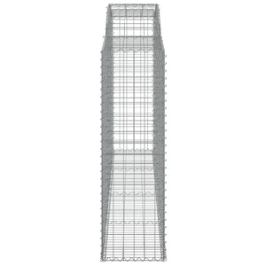 Gabbione cesti ad arco muro di contenimento gabbia recinzione 7 pz 300 x 50 x 160/180 cm ferro zincato Argento 02_0041110