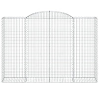 Gabbione cesti ad arco muro di contenimento gabbia recinzione 3 pz 300 x 50 x 200/220 cm ferro zincato Argento 02_0040775