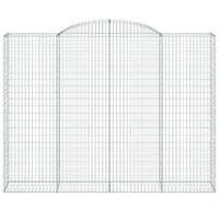 Gabbione cesti ad arco muro di contenimento gabbia recinzione 5 pz 300 x 50 x 220/240 cm ferro zincato Argento 02_0040917