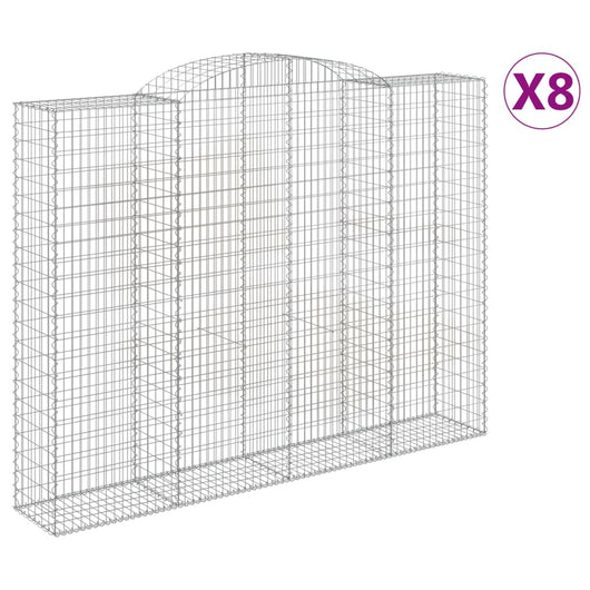 Cesti Gabbioni ad Arco 8 pz 300x50x220/240 cm Ferro Zincato 3146815