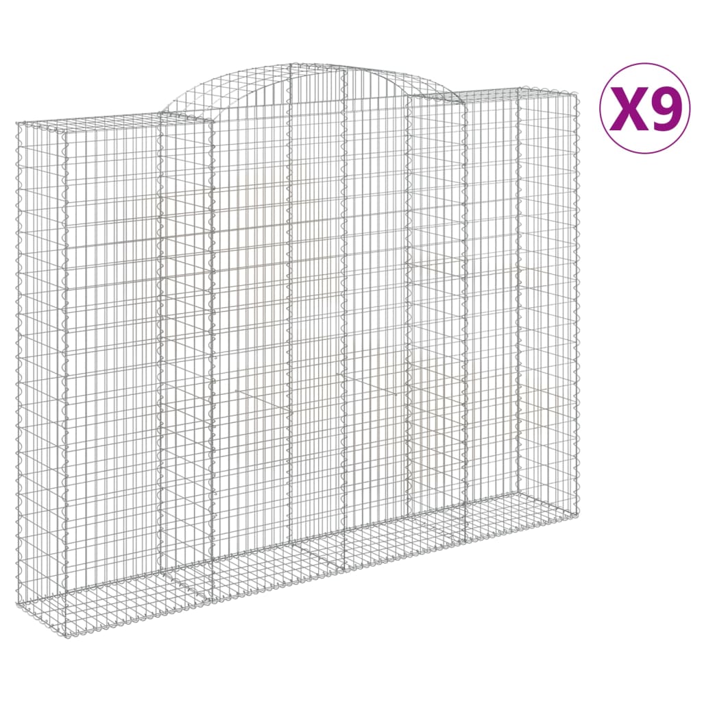 Cesti Gabbioni ad Arco 9 pz 300x50x220/240 cm Ferro Zincato 3146816