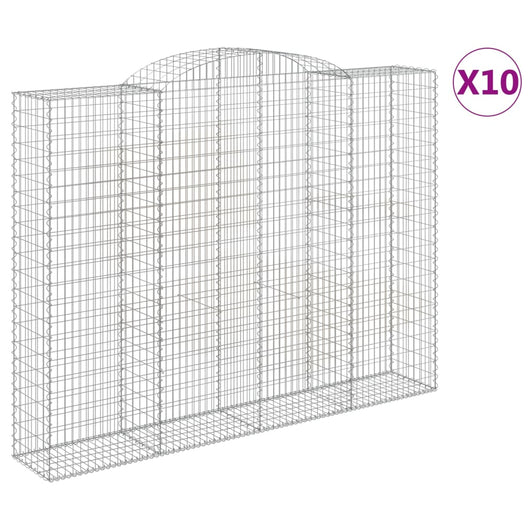Cesti Gabbioni ad Arco 10 pz 300x50x220/240 cm Ferro Zincato 3146817