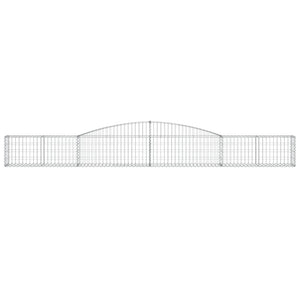 Gabbione cesti ad arco muro di contenimento gabbia recinzione 3 pz 400 x 30 x 40/60 cm ferro zincato Argento 02_0040790