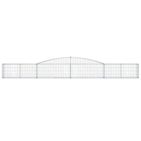 Gabbione cesti ad arco muro di contenimento gabbia recinzione 6 pz 400 x 30 x 40/60 cm ferro zincato Argento 02_0041042