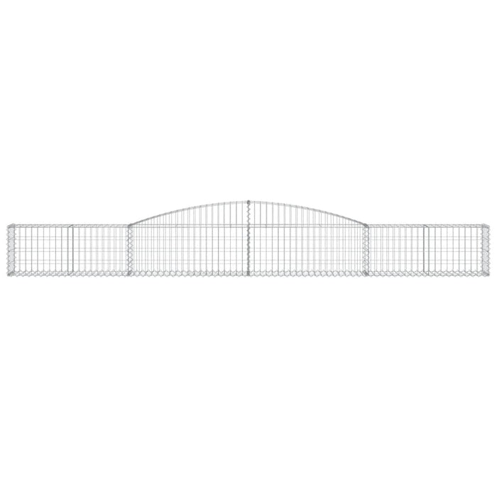 Gabbione cesti ad arco muro di contenimento gabbia recinzione 6 pz 400 x 30 x 40/60 cm ferro zincato Argento 02_0041042