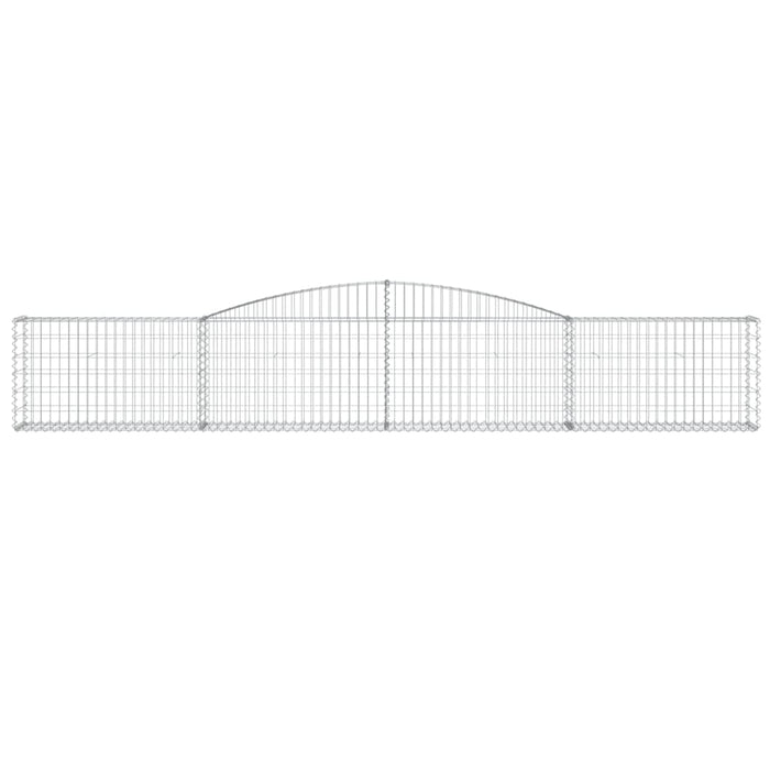 Gabbione cesti ad arco muro di contenimento gabbia recinzione 10 pz 400 x 30 x 60/80 cm ferro zincato Argento 02_0040283