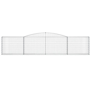 Gabbione cesti ad arco muro di contenimento gabbia recinzione 10 pz 400 x 30 x 80/100 cm ferro zincato Argento 02_0040284