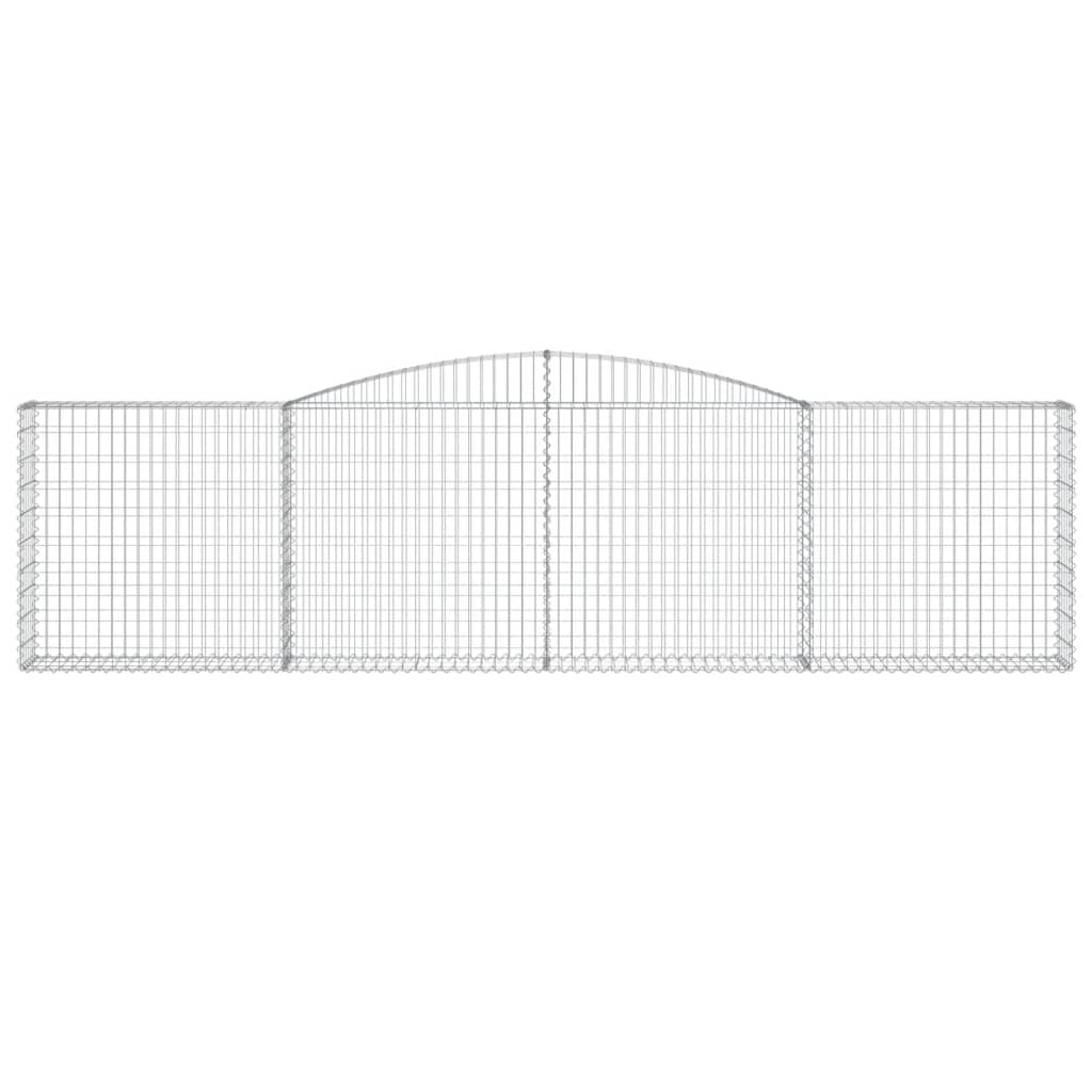 Gabbione cesti ad arco muro di contenimento gabbia recinzione 6 pz 400 x 30 x 100/120 cm ferro zincato Argento 02_0041032