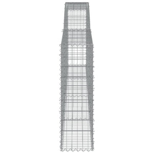 Gabbione cesti ad arco muro di contenimento gabbia recinzione 6 pz 400 x 30 x 100/120 cm ferro zincato Argento 02_0041032