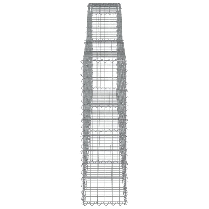 Gabbione cesti ad arco muro di contenimento gabbia recinzione 6 pz 400 x 30 x 100/120 cm ferro zincato Argento 02_0041032