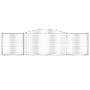 Gabbione cesti ad arco muro di contenimento gabbia recinzione 7 pz 400 x 30 x 100/120 cm ferro zincato Argento 02_0041117