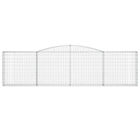 Gabbione cesti ad arco muro di contenimento gabbia recinzione 25 pz 400 x 30 x 100/120 cm ferro zincato Argento 02_0040699