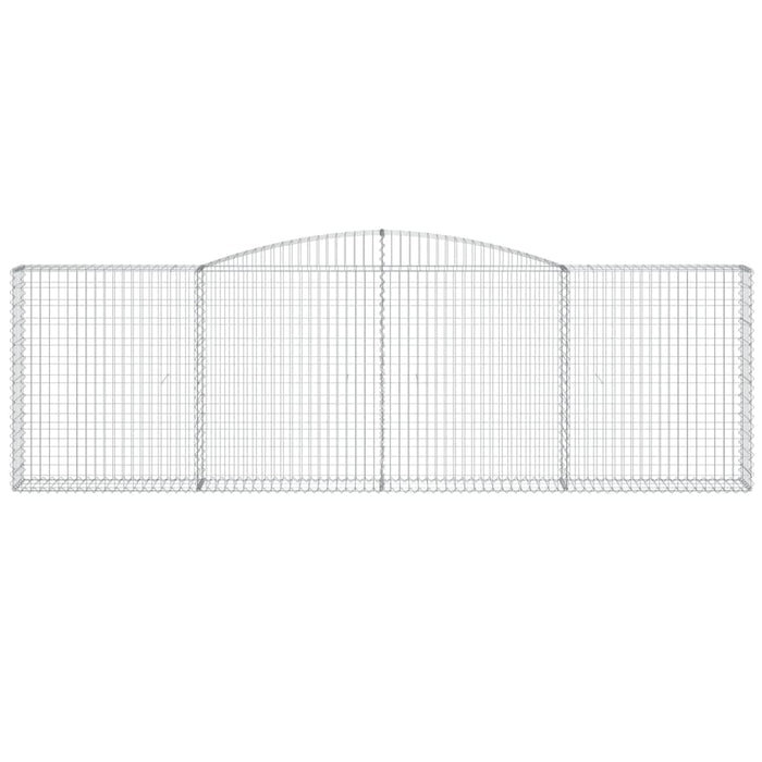 Gabbione cesti ad arco muro di contenimento gabbia recinzione 3 pz 400 x 30 x 120/140 cm ferro zincato Argento 02_0040782