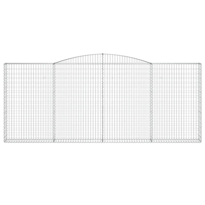 Gabbione cesti ad arco muro di contenimento gabbia recinzione 3 pz 400 x 30 x 160/180 cm ferro zincato Argento 02_0040786