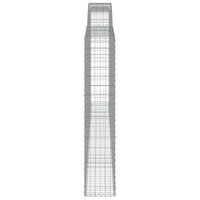 Gabbione cesti ad arco muro di contenimento gabbia recinzione 3 pz 400 x 30 x 160/180 cm ferro zincato Argento 02_0040786