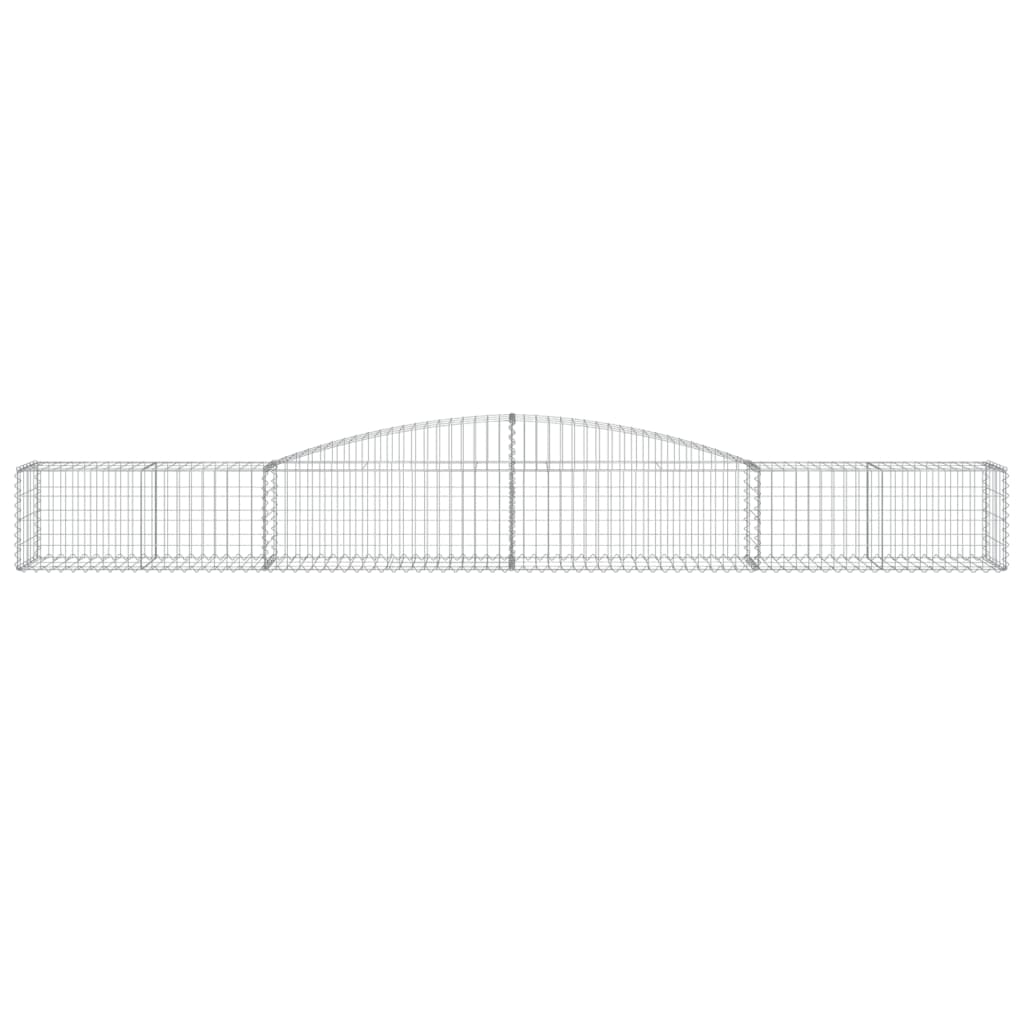 Gabbione cesti ad arco muro di contenimento gabbia recinzione 5 pz 400 x 50 x 40/60 cm ferro zincato Argento 02_0040951