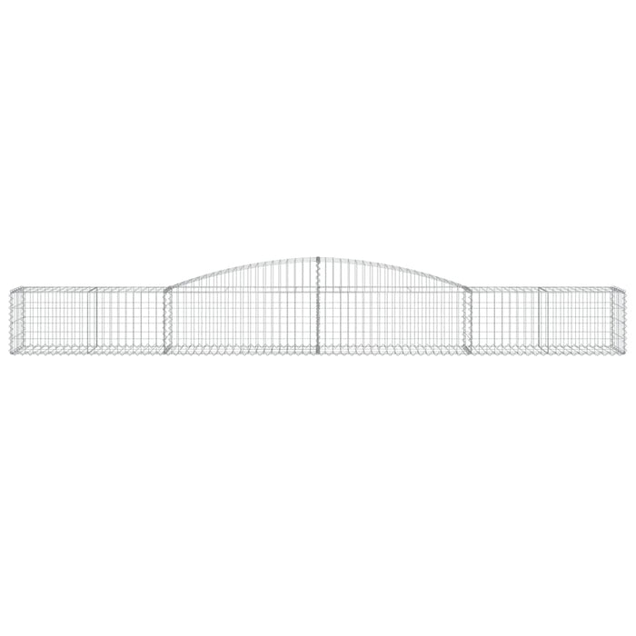 Gabbione cesti ad arco muro di contenimento gabbia recinzione 5 pz 400 x 50 x 40/60 cm ferro zincato Argento 02_0040951