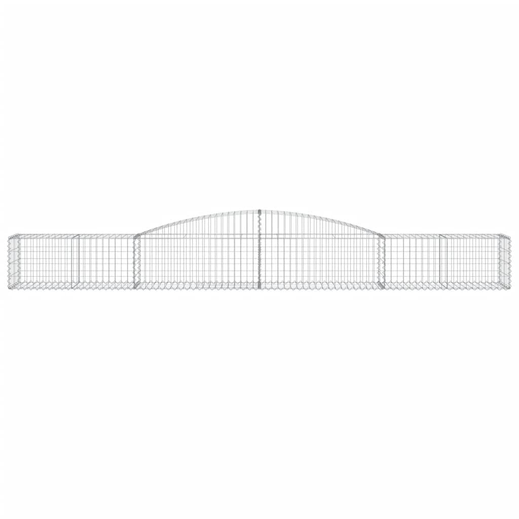 Set 8 cestini per gabbioni recinzione a gabbia muro di contenimento ad arco 400 x 50 x 40/60 cm ferro zincato Argento 02_0041235