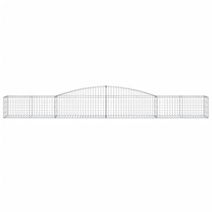 Set 8 cestini per gabbioni recinzione a gabbia muro di contenimento ad arco 400 x 50 x 40/60 cm ferro zincato Argento 02_0041235