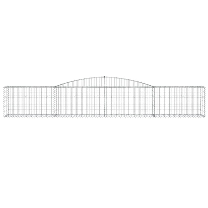 Gabbione cesti ad arco muro di contenimento gabbia recinzione 10 pz 400 x 50 x 60/80 cm ferro zincato Argento 02_0040303