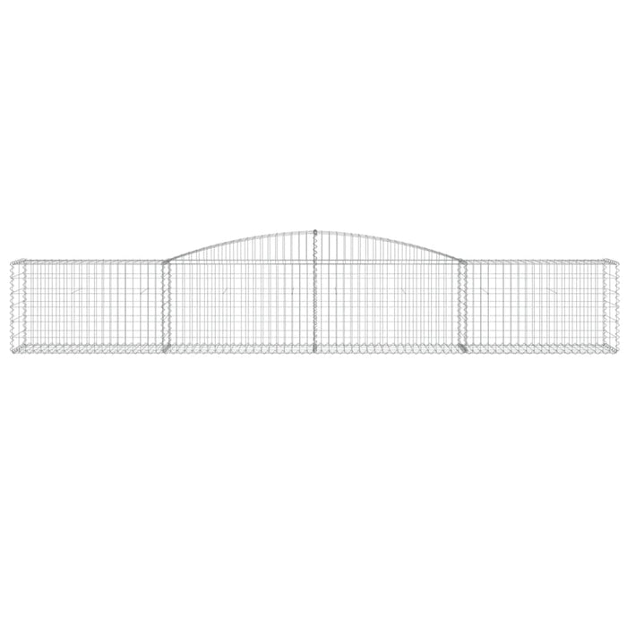 Gabbione cesti ad arco muro di contenimento gabbia recinzione 20 pz 400 x 50 x 60/80 cm ferro zincato Argento 02_0040659