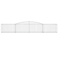 Gabbione cesti ad arco muro di contenimento gabbia recinzione 25 pz 400 x 50 x 60/80 cm ferro zincato Argento 02_0040722