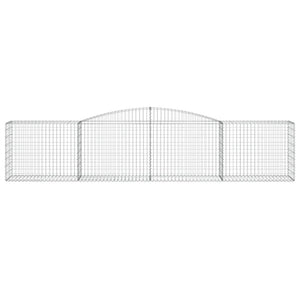 Set 9 cestini per gabbioni recinzione a gabbia muro di contenimento ad arco 400 x 50 x 80/100 cm ferro zincato Argento 02_0041325