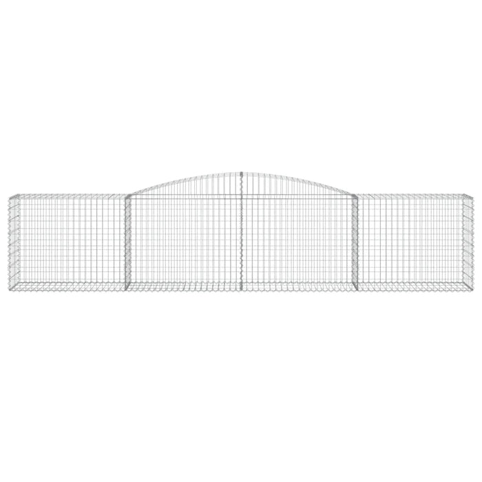 Set 9 cestini per gabbioni recinzione a gabbia muro di contenimento ad arco 400 x 50 x 80/100 cm ferro zincato Argento 02_0041325