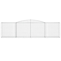 Gabbione cesti ad arco muro di contenimento gabbia recinzione 10 pz 400 x 50 x 100/120 cm ferro zincato Argento 02_0040286