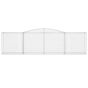 Gabbione cesti ad arco muro di contenimento gabbia recinzione 10 pz 400 x 50 x 100/120 cm ferro zincato Argento 02_0040286