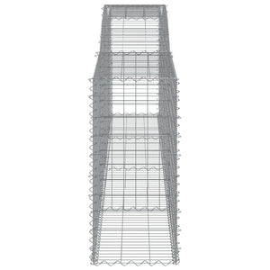 Gabbione cesti ad arco muro di contenimento gabbia recinzione 25 pz 400 x 50 x 100/120 cm ferro zincato Argento 02_0040710