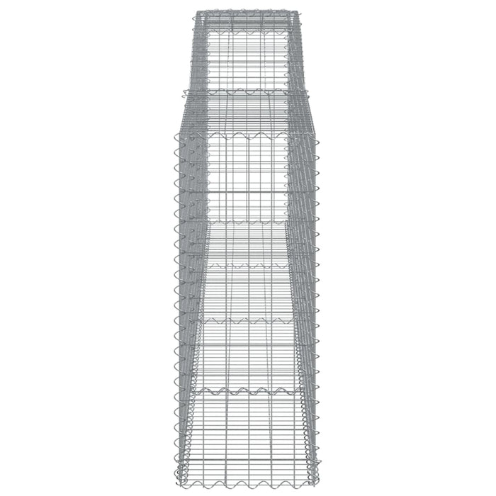Gabbione cesti ad arco muro di contenimento gabbia recinzione 10 pz 400 x 50 x 120/140 cm ferro zincato Argento 02_0040289