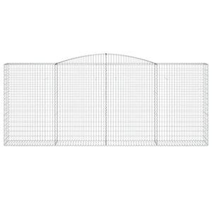 Gabbione cesti ad arco muro di contenimento gabbia recinzione 5 pz 400 x 50 x 160/180 cm ferro zincato Argento 02_0040943