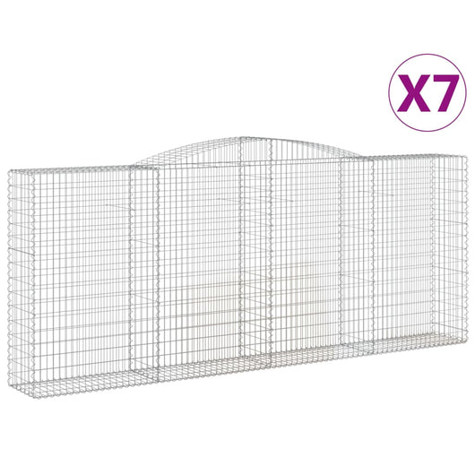 Cesti Gabbioni ad Arco 7 pz 400x50x160/180 cm Ferro Zincato 3147040